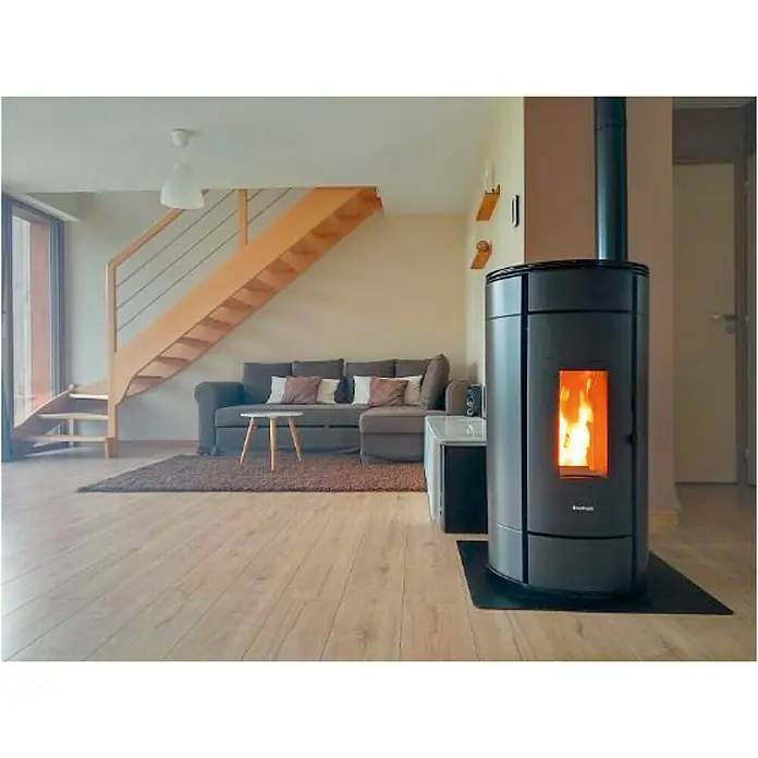 FreePoint Pelletofen Globe - 2,8 kW - 10,5 kW, Raumheizvermögen: 252 m³, Anthrazit