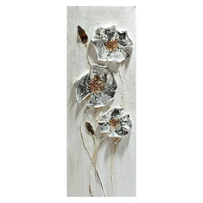 Cuadro pintado a mano Dipinto - Tres flores, An x Al: 30 x 90 cm