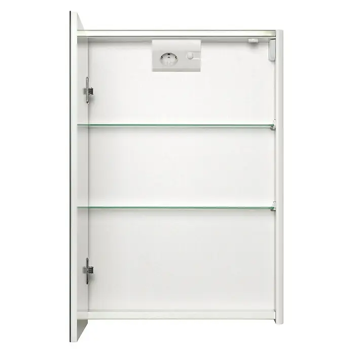 Riva Kupaonski ormarić s LED ogledalom Verdal - Š x V: 50 x 68 cm, S osvjetljenjem, MDF, Bijele boje - Detaljan prikaz