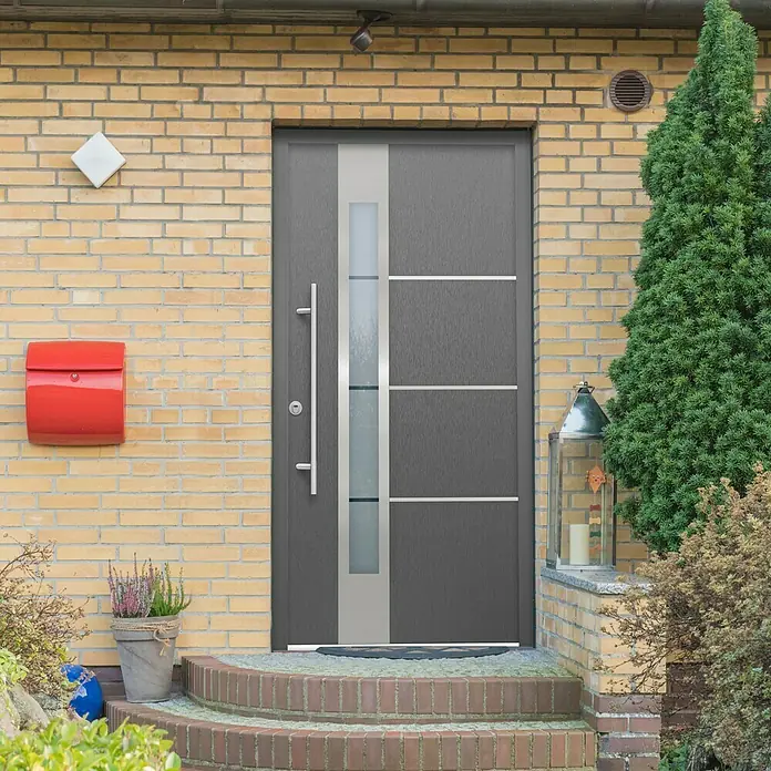 Splendoor Haustür Thermodoor SP50EA RC2 - 110 x 210 cm, DIN Anschlag: Links, Edel-Anthrazit - Stimmungsaufnahme