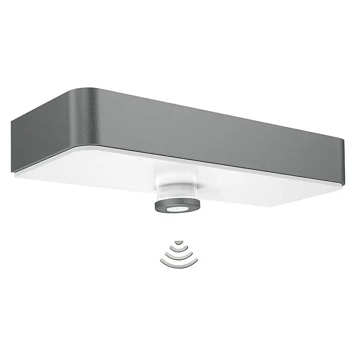 Steinel XSolar LED-Sensor-Außenwandleuchte SOL-O - 1,5 W, Farbe: Transparent, Anthrazit, L x B x H: 24,2 x 9,1 x 5,3 cm - Vorderansicht