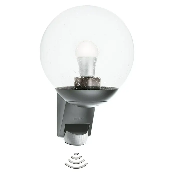 Steinel Sensor-Außenwandleuchte L 585 S - 60 W, 22,8 x 21,5 x 30,7 cm, Anthrazit, IP44 - Vorderansicht