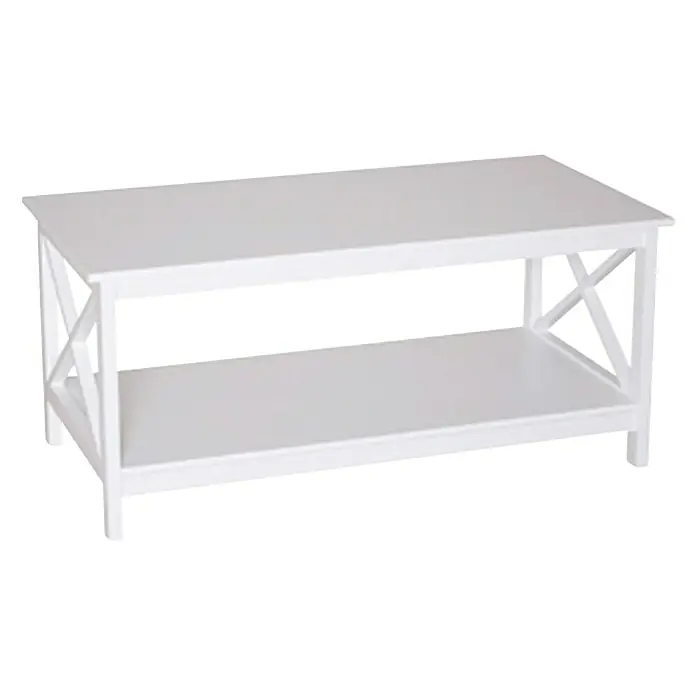 Phönix Couchtisch Country - L x B x H: 50 x 100 x 45 cm, Weiß - Vorderansicht