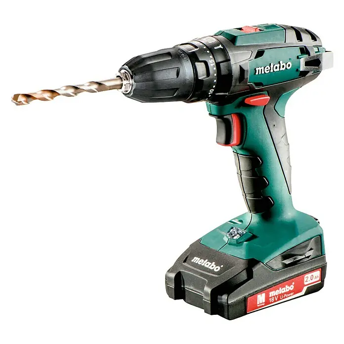 Metabo Akku-Schlagbohrmaschine SB 18 - 18 V, Li-Ionen, 2 Ah, 2 Akkus, Leerlaufdrehzahl: 0 U/min - 1.600 U/min