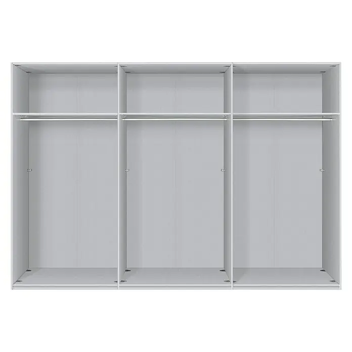 Express Möbel Kleiderschrank Brooklyn - L x B x H: 58 x 300 x 216 cm, Weiß, Lackiert, 2 Spiegel
