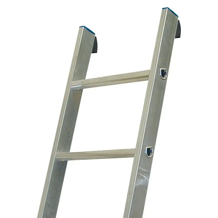 Krause Stabilo Stufen-Anlegeleiter + S - Arbeitshöhe: 3,15 m, Anzahl Tritte: 8 Stufen, Tiefe Stufen: 80 mm, Aluminium - Detailaufnahme