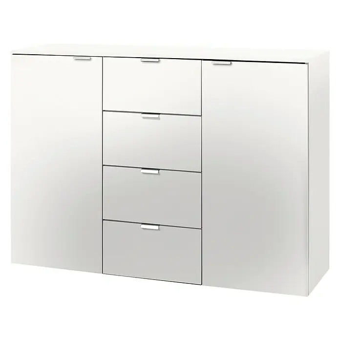 Express Möbel Sideboard Carina - L x B x H: 42 x 140 x 80 cm, Weiß, Anzahl Schubladen: 4 Stk., Mit 2 Türen - Rechte Seitenansicht