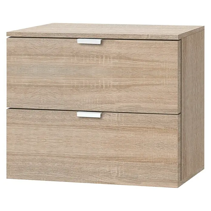 Express Möbel Nachttisch Carina - L x B x H: 42 x 50 x 42 cm, Sonoma Eiche, Anzahl Schubladen: 2 Stk. - Linke Seitenansicht