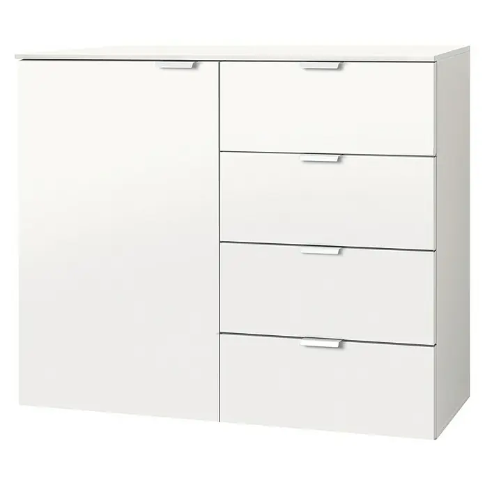Express Möbel Sideboard Carina - L x B x H: 42 x 100 x 80 cm, Weiß, Anzahl Schubladen: 4 Stk., Mit Tür - Rechte Seitenansicht