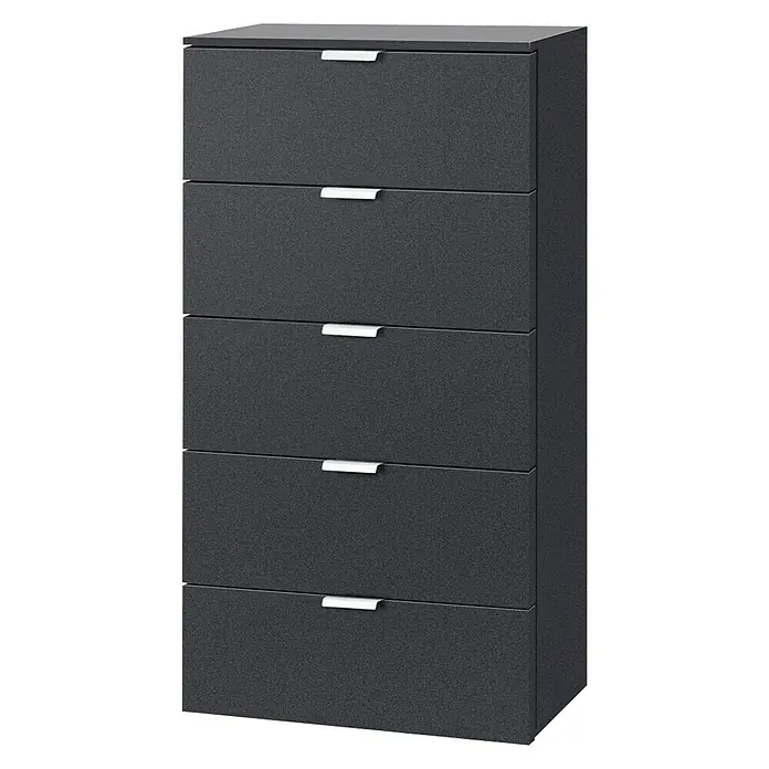 Express Möbel Highboard Solutions - L x B x H: 42 x 50 x 100 cm, Graphit, Anzahl Schubladen: 5 Stk. - Rechte Seitenansicht