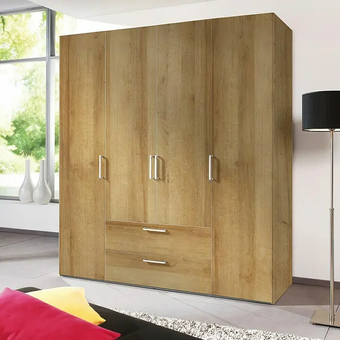 Express Möbel Kleiderschrank Brooklyn - L x B x H: 58 x 200 x 216 cm, Riviera Eiche, Ohne Spiegel, Anzahl Schubladen: 2 Stk. - Stimmungsaufnahme