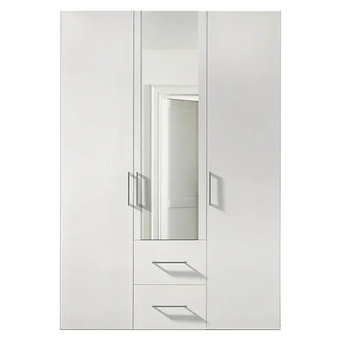 Express Möbel Kleiderschrank Brooklyn - L x B x H: 58 x 150 x 216 cm, Weiß, 1 Spiegel, Anzahl Schubladen: 2 Stk. - Vorderansicht