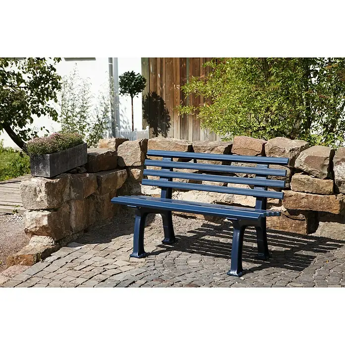 Blome Gartenbank Ibiza - Breite: 120 cm, PVC, Stahlblau - Stimmungsaufnahme
