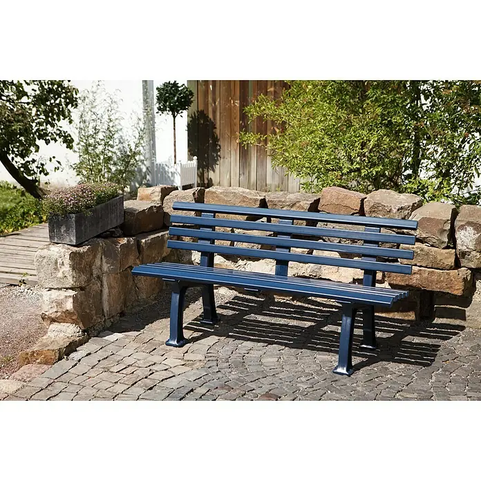 Blome Gartenbank Sylt - 150 cm, PVC, Stahlblau - Stimmungsaufnahme