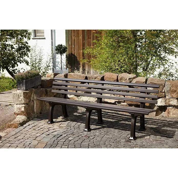 Blome Gartenbank Juist - 200 cm, PVC, Schokobraun - Stimmungsaufnahme