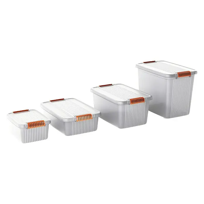KIS Aufbewahrungsbox K-Latch S - L x B x H: 39 x 29 x 18 cm, Transparent, Orange, Kunststoff