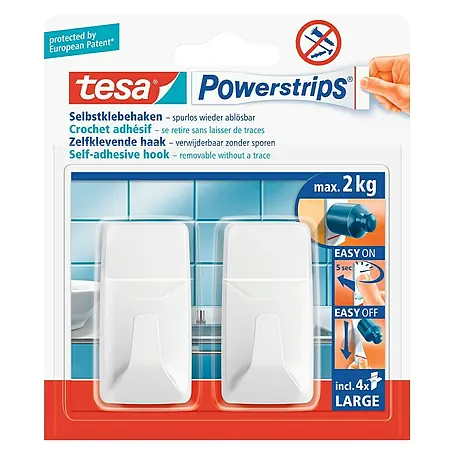 Tesa Powerstrips Zelfklevende haak