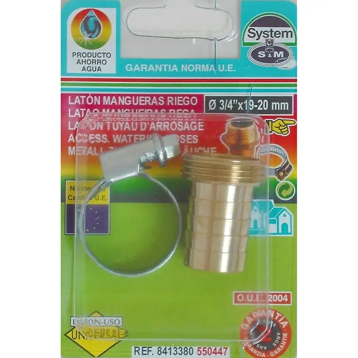 Adaptador para manguera Macho - ¾″-mangueras Ø 19/20 mm