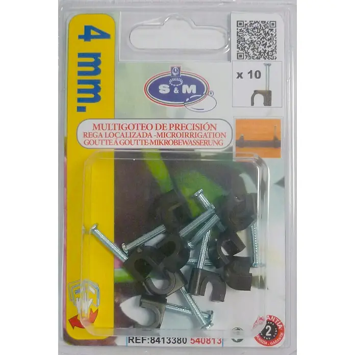 Abrazadera para tubo micro riego - Diámetro: 4 mm, 10 ud.