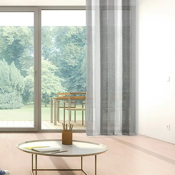 Visillo para ventana Dax - 140 x 250 cm, 100% poliéster, Gris