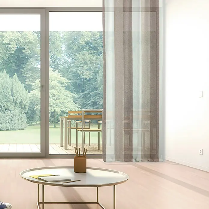 Visillo para ventana Dax - 140 x 250 cm, 100% poliéster, Tierra