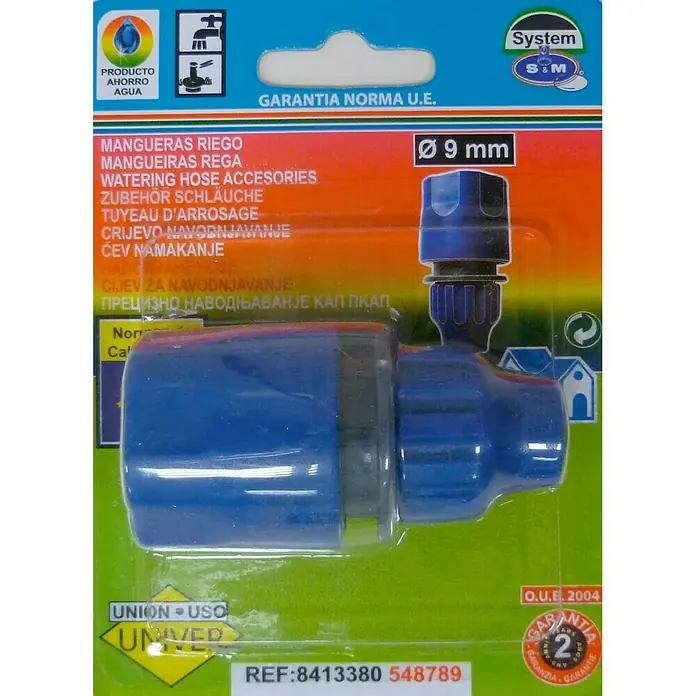 Conector para manguera helicoidal - Diámetro: 9 mm