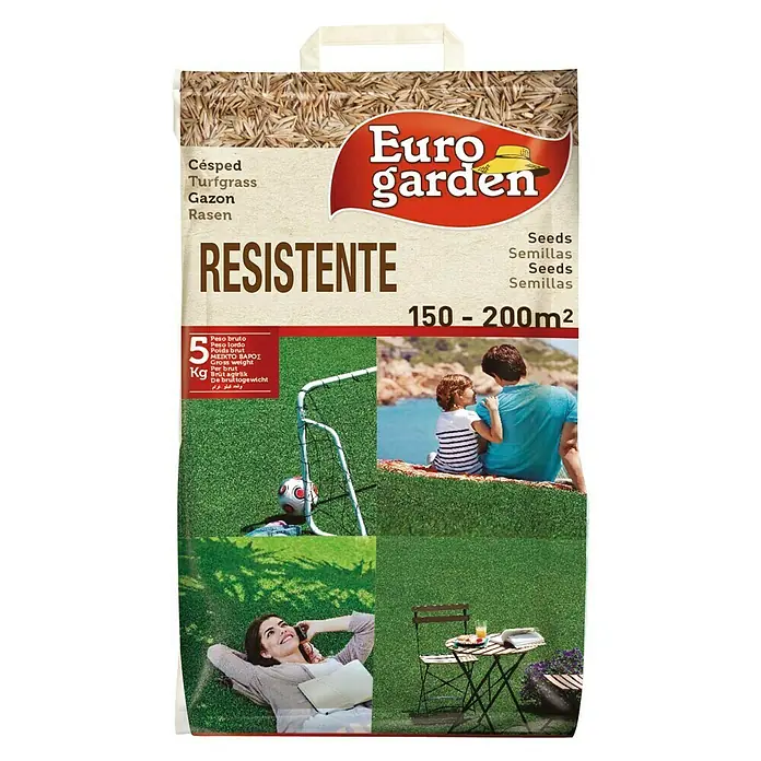 Euro Garden Semillas de césped resistente - 5 kg, 200 m²