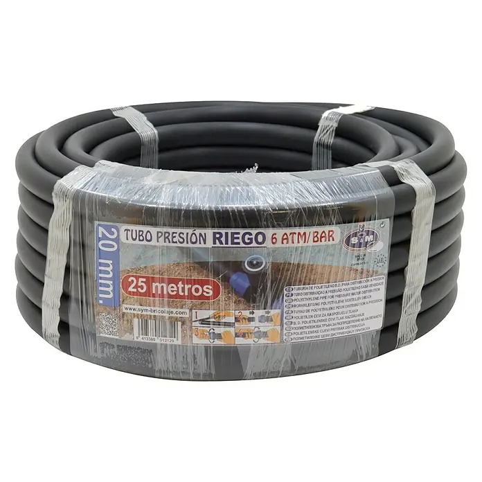 Tubo PE presión riego - Ø x L: 20 mm x 25 m, Polietileno