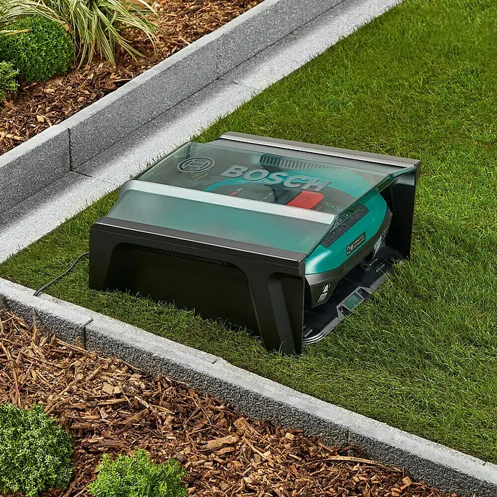 Bosch Nadstrešnica za robotske kosilice - D x Š x V: 50 x 51 x 27,5 cm, Prozirno-crna