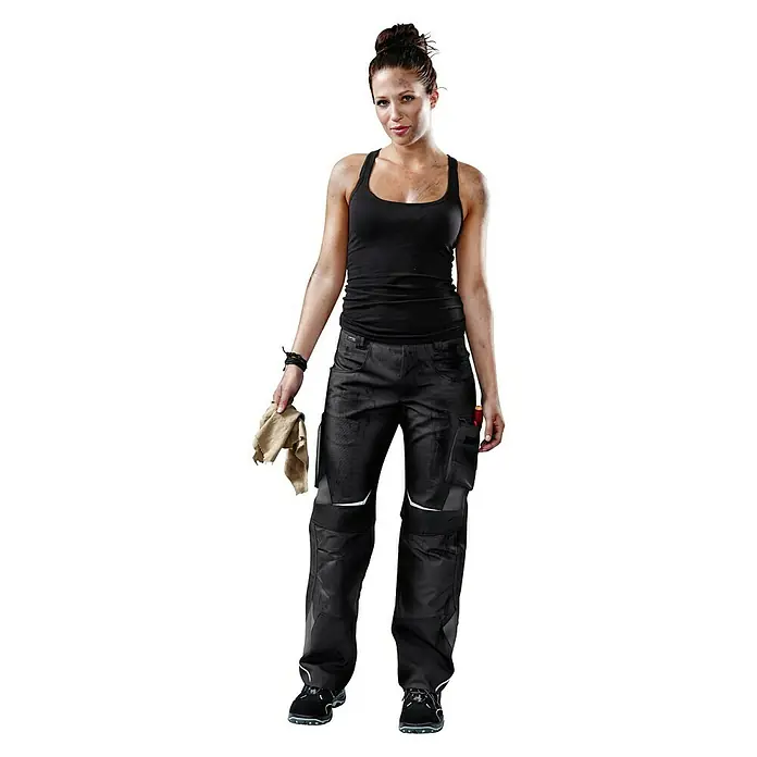 Kübler Pulsschlag Damen-Arbeitshose High - 48, Schwarz/Anthrazit - Vorderansicht