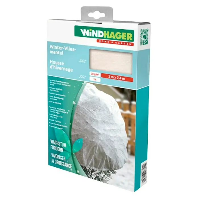 Windhager Winterschutzvlies Mantel XXL - L x B: 2 x 2,4 m, Weiß, Grammatur: 20 g/m²