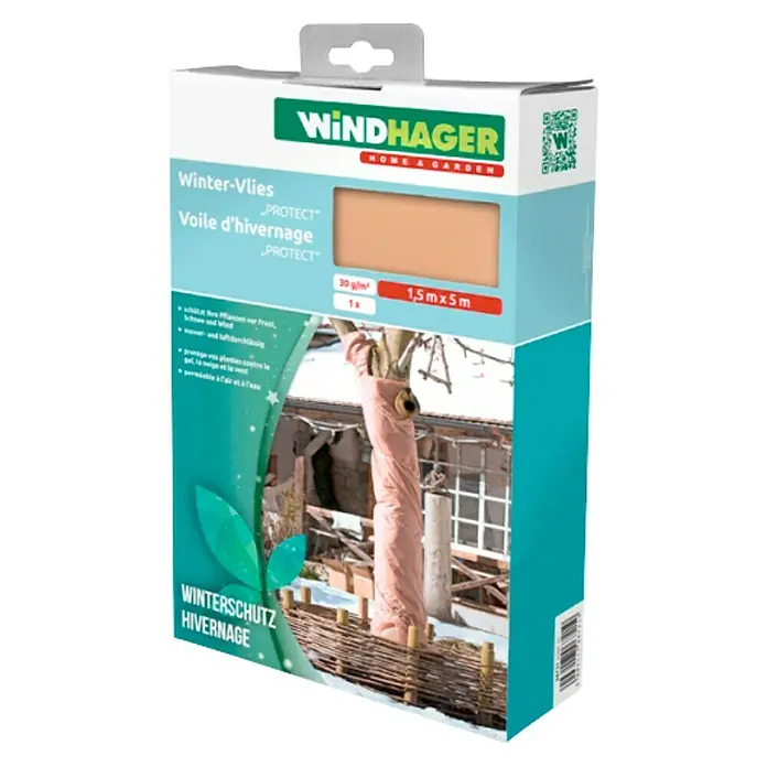 Windhager Winterschutzvlies Protect - L x B: 5 x 1,5 m, Beige, Grammatur: 30 g/m²