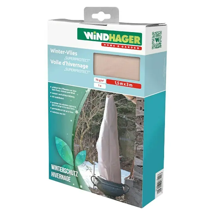 Windhager Winterschutzvlies Superprotect - L x B: 3 x 1,5 m, Beige, Grammatur: 70 g/m²