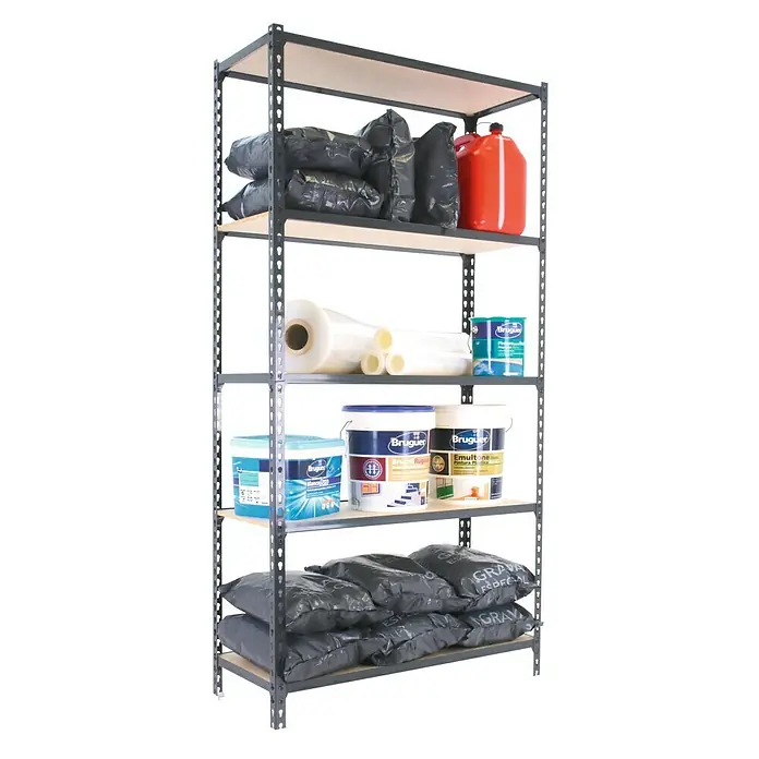 Simonrack Maderclick Metallregal Maderclick Plus - L x B x H: 40 x 100 x 200 cm, Traglast: 150 kg/Boden, Anzahl Böden: 5 Stk., Stecken, Anthrazitgrau