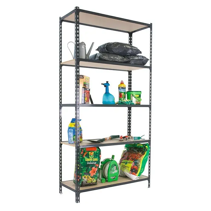 Simonrack Maderclick Metallregal Maderclick Plus - L x B x H: 40 x 100 x 200 cm, Traglast: 150 kg/Boden, Anzahl Böden: 5 Stk., Stecken, Anthrazitgrau