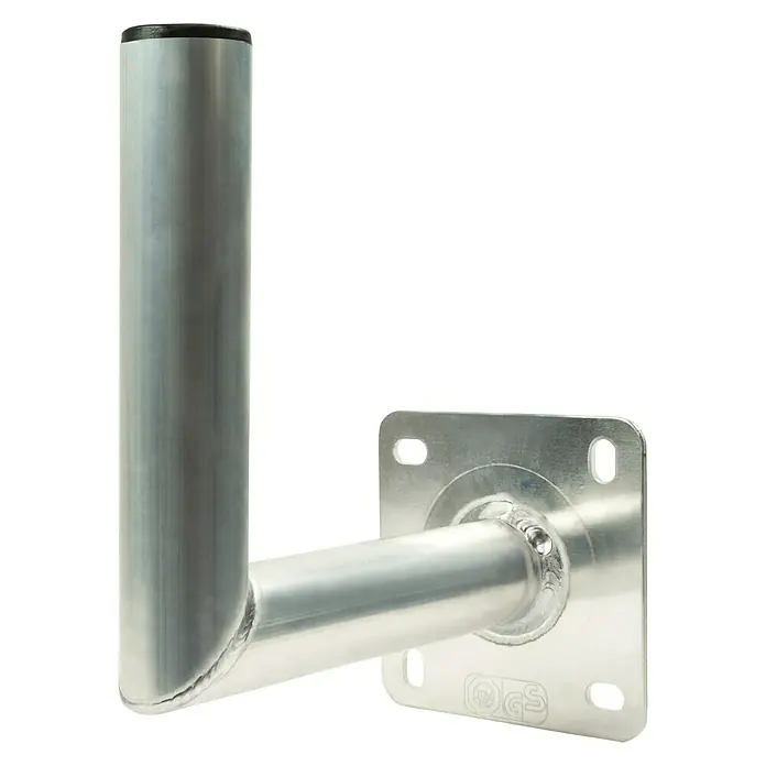 Schwaiger Winkelwandhalter - Wandabstand: 45 cm, Aluminium, Silber - Vorderansicht