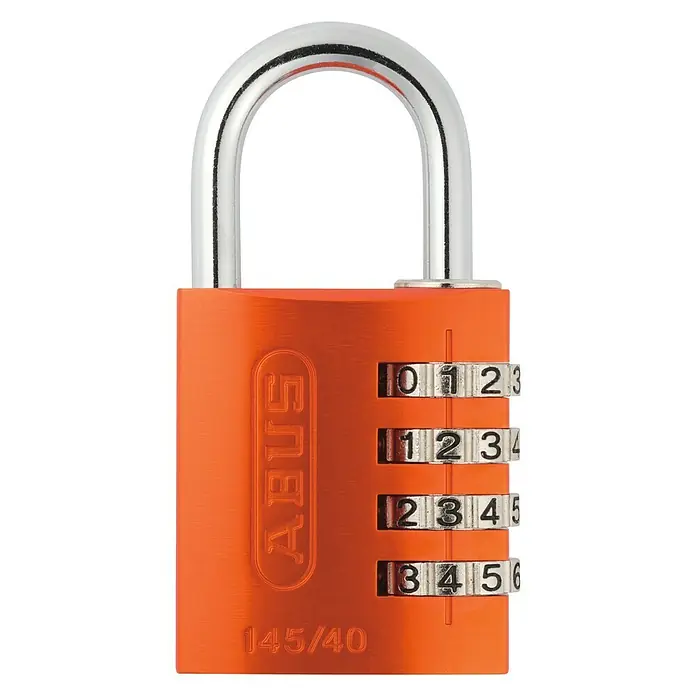 Abus Vorhängezahlenschloss 154/40 - B x L: 41,5 x 17,5 mm, Aluminium, Anzahl Zahlenrollen: 4 Stk., Blau