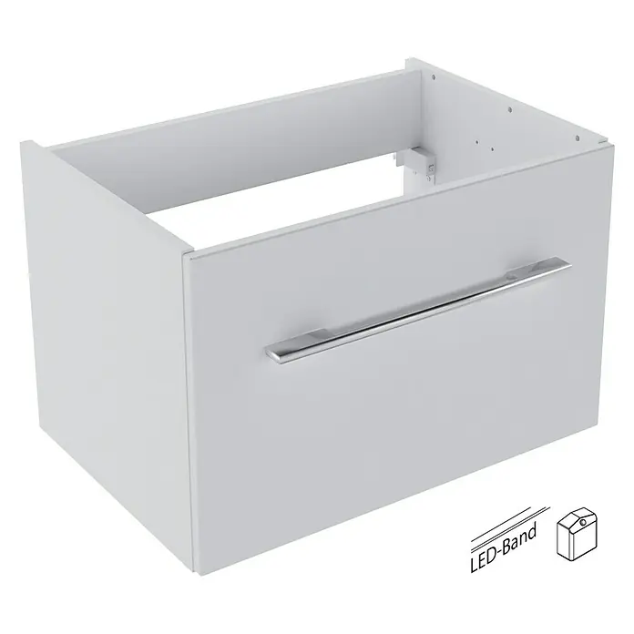 Camargue Stella Waschtischunterschrank - 59,2 x 40,8 x 39 cm, 1 Schubkasten, Mit Beleuchtung, Weiß - Linke Seitenansicht