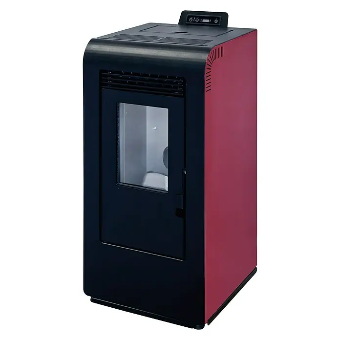 Estufa de pellets Power - 2,64 kW - 8,02 kW, Volumen de calefacción: 135 m³, Negro/Burdeos