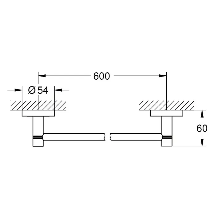 Grohe Essentials Toallero de baño - Ancho: 65,4 cm, Cromo, Brillante