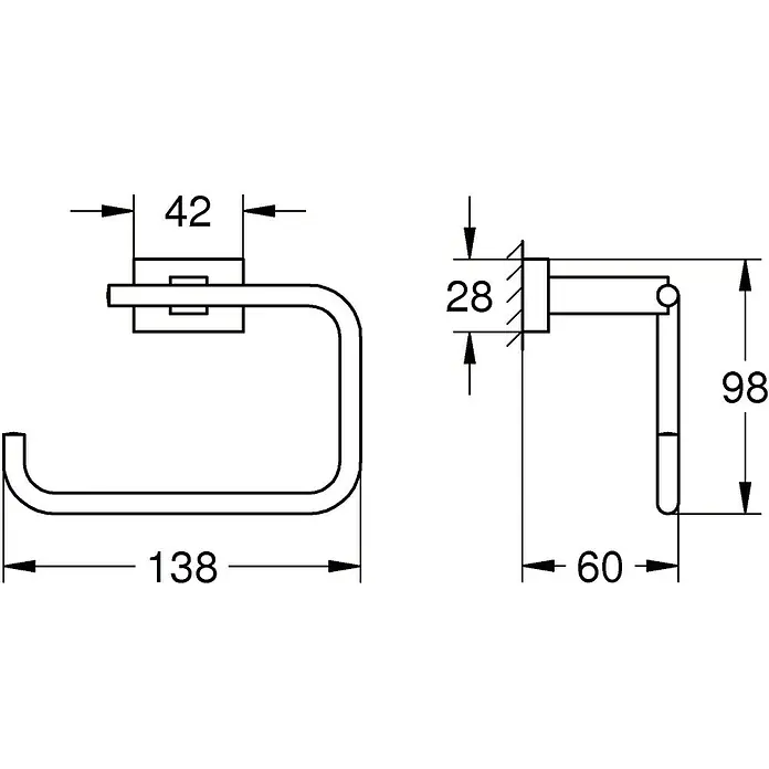 Grohe Essentials Cube Portarrollos papel higiénico - Sin tapa, Cromo, Brillante