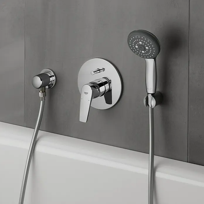 Grohe Vitalio Start Set de ducha - Distancia entre orificios: 47 cm - 62 cm, Cromo, Número de tipos de chorro: 3 ud.
