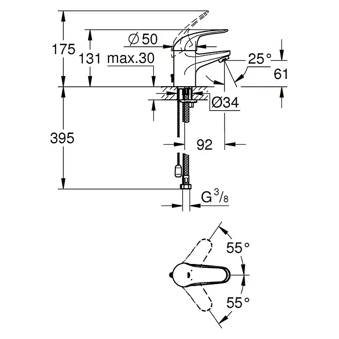 Grohe Start Eco Grifo de lavabo - Cromo