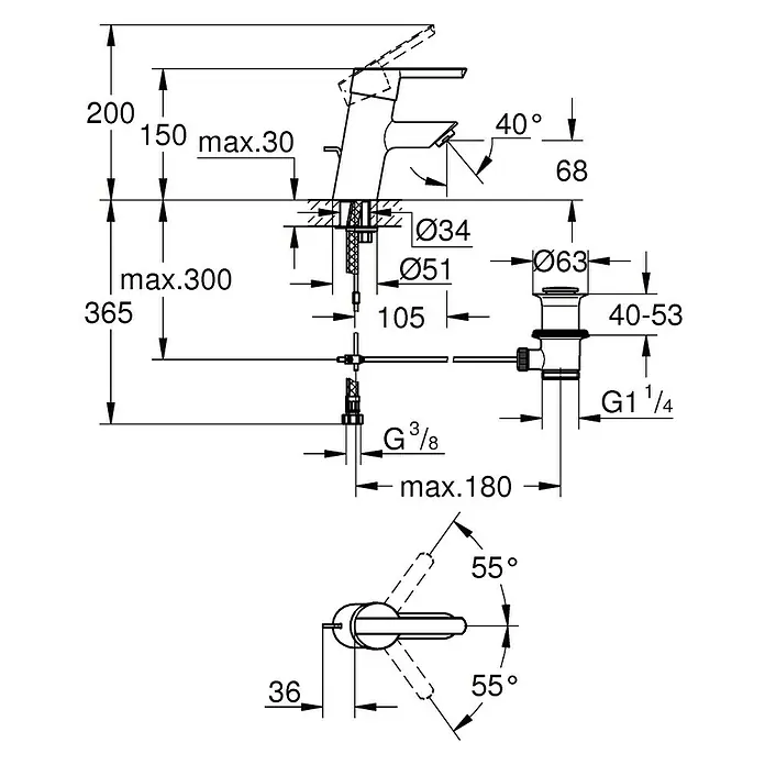 Grohe Feel Grifo de lavabo - Cromo