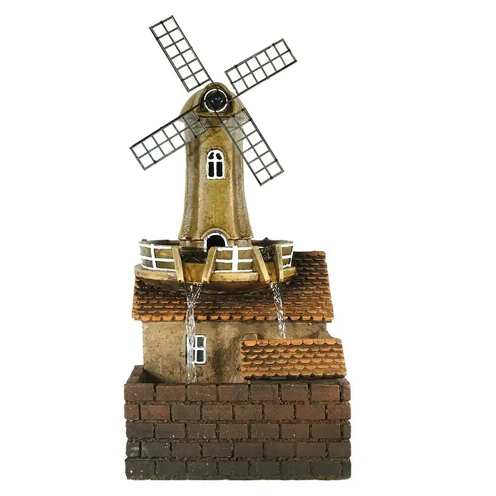 Ubbink AcquaArte Staande pomp Molen - 20,5 x 21 x 46 cm, Geel, Bruin, Meerkleurig - Vooraanzicht