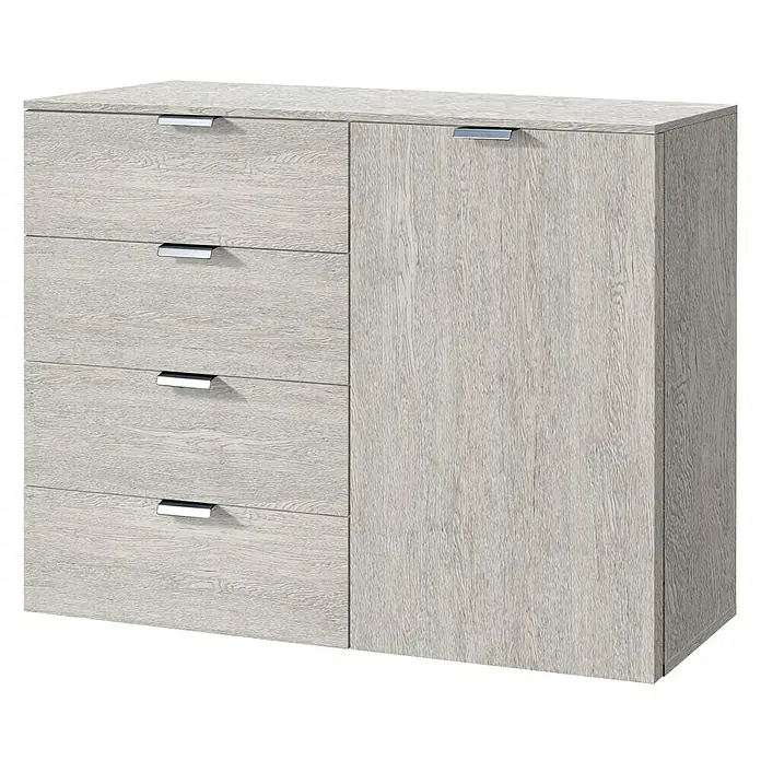 Express Möbel Sideboard Carina - L x B x H: 42 x 100 x 80 cm, Platin, Anzahl Schubladen: 4 Stk., Mit Tür - Rechte Seitenansicht