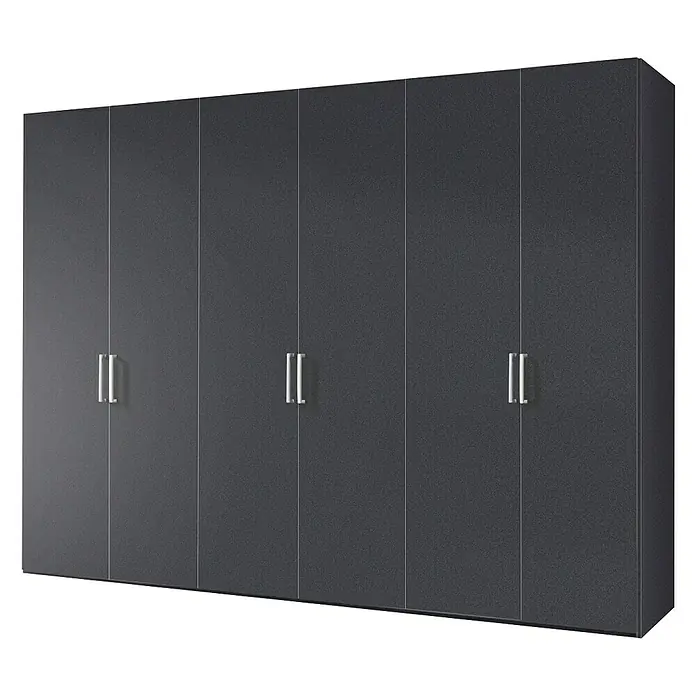 Express Möbel Drehtürschrank Brooklyn - L x B x H: 58 x 300 x 216 cm, Graphit, Ohne Spiegel - Rechte Seitenansicht