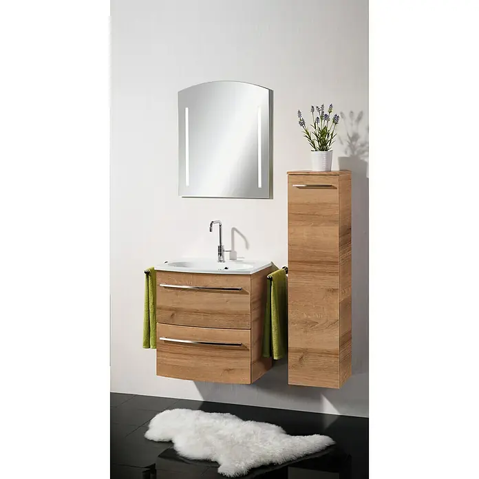 Camargue Swing Waschtischunterschrank - 59,2 x 44,1 x 63 cm, Berg Eiche, Matt - Stimmungsaufnahme