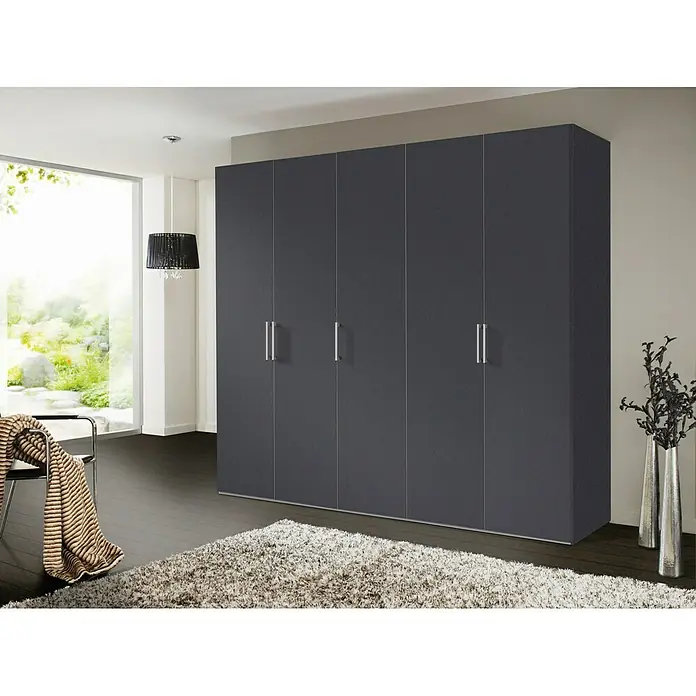 Express Möbel Drehtürschrank Brooklyn - L x B x H: 58 x 250 x 216 cm, Graphit, Ohne Spiegel - Stimmungsaufnahme