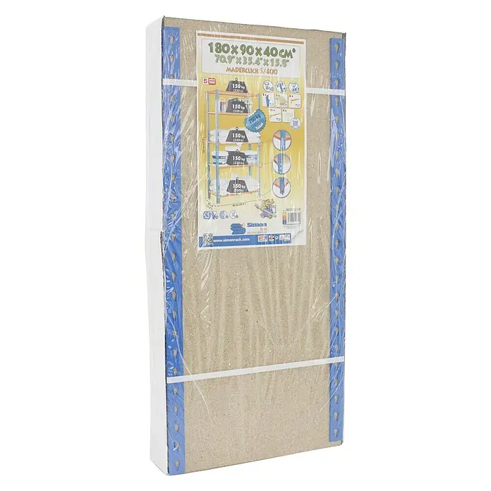 Simonrack Maderclick Metallregal Maderclick Super Plus - L x B x H: 50 x 110 x 200 cm, Traglast: 150 kg/Boden, Anzahl Böden: 5 Stk., Stecken, Silber - Ansicht von oben